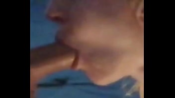 Sexy blonde deep throating a 9 inch cock
